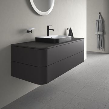 DURAVIT HAPPY D.2 PLUS skrinka pod umývadlo 130x40,8x55 cm, 2 zásuvky, Push-open, Graphit super matt HP497208080 Obrázek - fotka