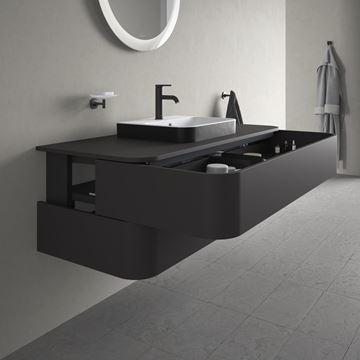 DURAVIT HAPPY D.2 PLUS skrinka pod umývadlo 130x40,8x55 cm, 2 zásuvky, Push-open, Graphit super matt HP497208080 Obrázek - fotka