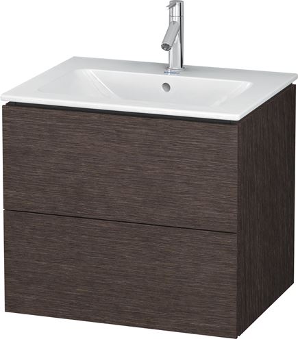 DURAVIT L-CUBE skrinka pod umývadlo 62x48,1x55 cm, 2 zásuvky, Push-open, Dark Brushed Oak LC624007272 Obrázek - fotka