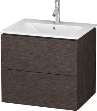 DURAVIT L-CUBE skrinka pod umývadlo 62x48,1x55 cm, 2 zásuvky, Push-open, Dark Brushed Oak LC624007272 Obrázek - fotka