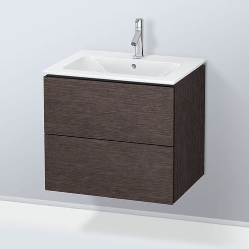 DURAVIT L-CUBE skrinka pod umývadlo 62x48,1x55 cm, 2 zásuvky, Push-open, Dark Brushed Oak LC624007272 Obrázek - fotka