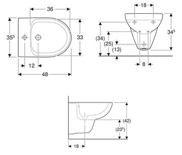GEBERIT SELNOVA COMPACT závesný bidet 500.368.01.7 Obrázek - fotka
