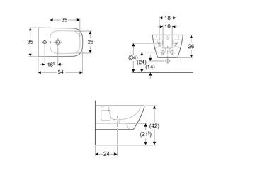 GEBERIT SELNOVA SQUARE závesný bidet 501.547.01.1 Obrázek - fotka