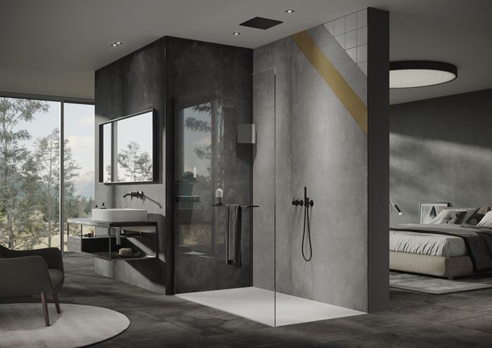 HÜPPE EASYSTYLE obkladový panel 100x255cm, italian stone grey beige ES0101.41R Obrázek - fotka