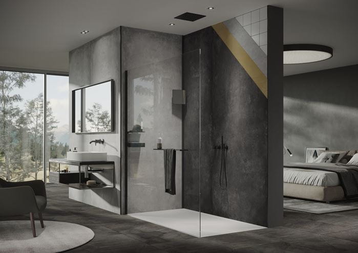 HÜPPE EASYSTYLE obkladový panel 100x255cm, italian stone anthracite ES0101.41A Obrázek - fotka