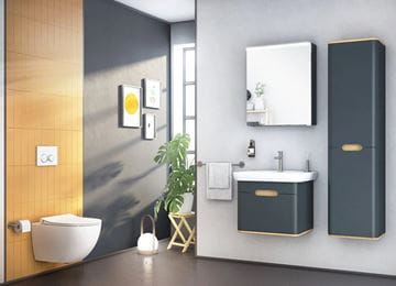 VITRA SENTO skrinka s umývadlom 63x48,5x52 cm, 1 zásuvka, s osvetlením, antracite mat 60818 Obrázek - fotka