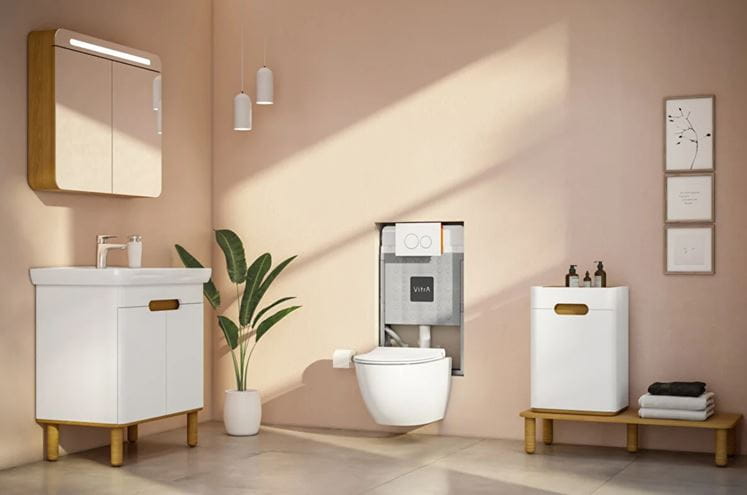 VITRA SENTO skrinka s umývadlom 63x48,5x68,5 cm, 2 dvierka, s osvetlením, white mat 60781 Obrázek - fotka