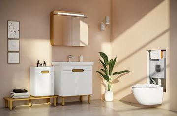 VITRA SENTO skrinka s umývadlom 63x48,5x68,5 cm, 2 dvierka, s osvetlením, white mat 60781 Obrázek - fotka