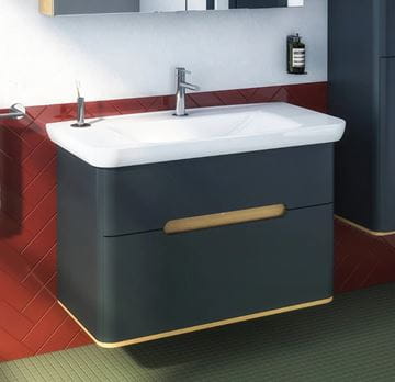 VITRA SENTO skrinka s umývadlom 98x48,5x67,5 cm, 2 zásuvky, s osvetlením, antracite mat 60838 Obrázek - fotka