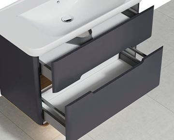 VITRA SENTO skrinka s umývadlom 98x48,5x67,5 cm, 2 zásuvky, s osvetlením, antracite mat 60838 Obrázek - fotka