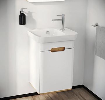 VITRA SENTO skrinka s umývadlom 50x37,5x68,5 cm, 1 dvierka, pánty vľavo, s osvetlením, white mat 60779 Obrázek - fotka
