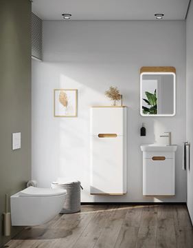 VITRA SENTO skrinka s umývadlom 50x37,5x68,5 cm, 1 dvierka, pánty vľavo, s osvetlením, white mat 60779 Obrázek - fotka