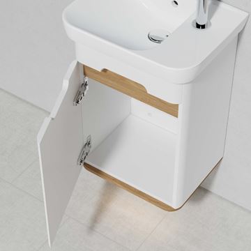 VITRA SENTO skrinka s umývadlom 50x37,5x68,5 cm, 1 dvierka, pánty vľavo, s osvetlením, white mat 60779 Obrázek - fotka
