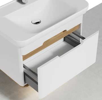 VITRA SENTO skrinka s umývadlom 78x48, 5x52 cm, 1 zásuvka, s osvetlením, white mat 60813 Obrázek - fotka