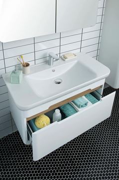 VITRA SENTO skrinka s umývadlom 78x48, 5x52 cm, 1 zásuvka, s osvetlením, white mat 60813 Obrázek - fotka