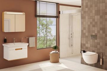 VITRA SENTO skrinka s umývadlom 78x48, 5x52 cm, 1 zásuvka, s osvetlením, white mat 60813 Obrázek - fotka