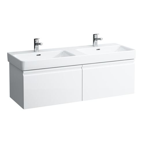 LAUFEN PRO S skrinka pod dvojumývadlo 125,8x45x39,7 cm, 2 zásuvky, lesklá biela H4835710964751 Obrázek - Hlavní obrázek