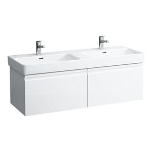 LAUFEN PRO S skrinka pod dvojumývadlo 125,8x45x39,7 cm, 2 zásuvky, lesklá biela