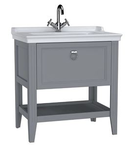 VITRA VALARTE skrinka s umývadlom 80x53x88 cm, 1 zásuvka, 1 polica, matná šedá