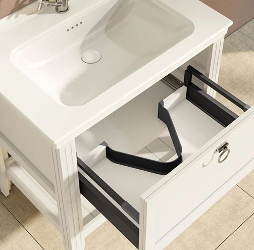 VITRA VALARTE skrinka s umývadlom 80x53x88 cm, 1 zásuvka, 1 polica, matná biela 62180 Obrázek - fotka
