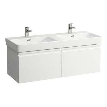 LAUFEN PRO S skrinka pod dvojumývadlo 115,9x45x39,7 cm, 2 zásuvky, lesklá biela