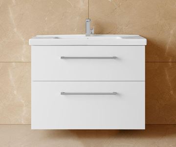 DŘEVOJAS BIG INN SZZ2 65 skrinka s umývadlom 65x47x72 cm, 2 zásuvky, úchytka chróm, biela lesk/ biela vysoký lesk 133177-T03 Obrázek - fotka