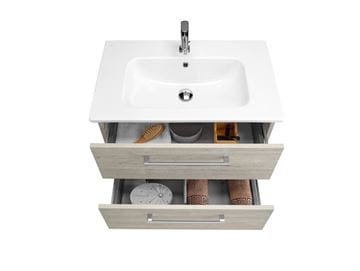 DŘEVOJAS GIO SZZ2 80 skrinka s umývadlom 78x47x56,1 cm, 2 zásuvky, úchytka chróm, biela lesk / biela vysoký lesk 81914-T03 Obrázek - fotka
