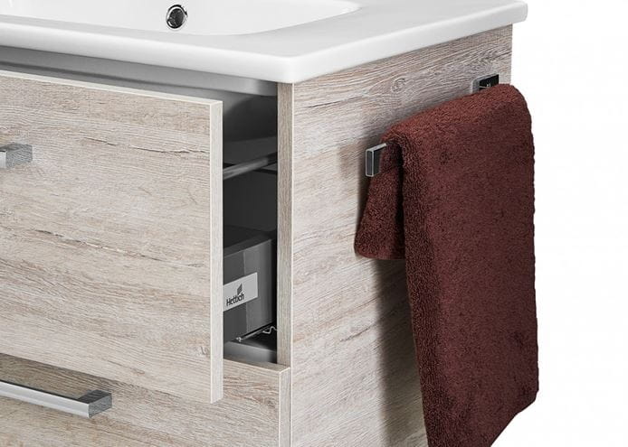 DŘEVOJAS GIO SZZ2 80 skrinka s umývadlom 78x47x56,1 cm, 2 zásuvky, úchytka chróm, biela lesk / biela vysoký lesk 81914-T03 Obrázek - fotka