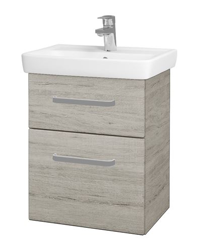 DŘEVOJAS GO SZZ2 50 skrinka s umývadlom 50x38x56 cm, 2 zásuvky, úchytka hliník mat, oregon 28124-T01 Obrázek - Hlavní obrázek