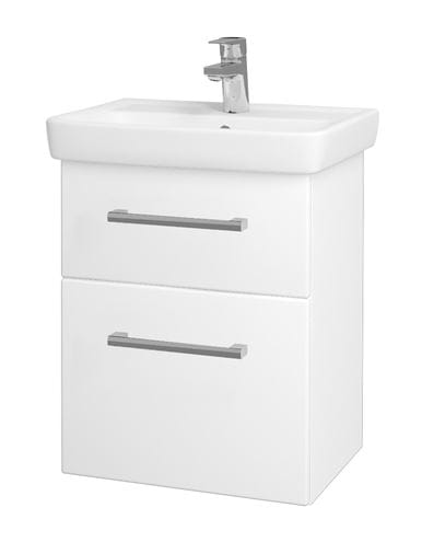 DŘEVOJAS GO SZZ2 50 skrinka s umývadlom 50x38x56 cm, 2 zásuvky, úchytka chróm, biela lesk/biela vysoký lesk 20685-T03 Obrázek - Hlavní obrázek