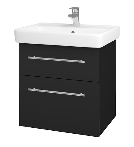 DŘEVOJAS Q MAX SZZ2 60 skrinka s umývadlom 60x47,5x56 cm, 2 zásuvky, úchytka oceľ, antracit vysoký lesk 60377-T02 Obrázek - Hlavní obrázek