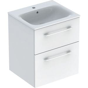 GEBERIT SELNOVA SQUARE skrinka s umývadlom 55x48x65, 2 cm, 2 zásuvky, lesklá biela