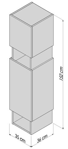 CONCEPT 400 vysoká skrinka 35x36x152 cm, 2 police, 2 dvierka, pánty vpravo, dub arlington C400.35P.DA Obrázek - fotka