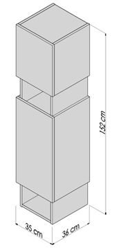CONCEPT 400 vysoká skrinka 35x36x152 cm, 2 police, 2 dvierka, pánty vpravo, dub arlington C400.35P.DA Obrázek - fotka