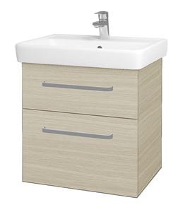 DŘEVOJAS Q MAX SZZ2 60 skrinka s umývadlom 60x47,5x56 cm, 2 zásuvky, úchytka hliník mat, dub