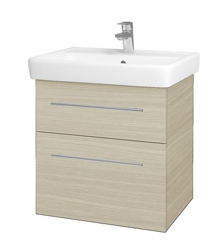 DŘEVOJAS Q MAX SZZ2 60 skrinka s umývadlom 60x47,5x56 cm, 2 zásuvky, úchytka oceľ, dub 60346-T02 Obrázek - Hlavní obrázek