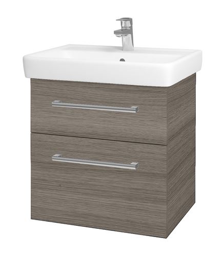 DŘEVOJAS Q MAX SZZ2 60 skrinka s umývadlom 60x47,5x56 cm, 2 zásuvky, úchytka chróm, cafe 68441-T03 Obrázek - Hlavní obrázek