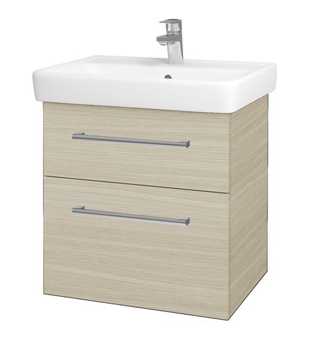 DŘEVOJAS Q MAX SZZ2 60 skrinka s umývadlom 60x47,5x56 cm, 2 zásuvky, úchytka chróm, dub 60346-T03 Obrázek - Hlavní obrázek