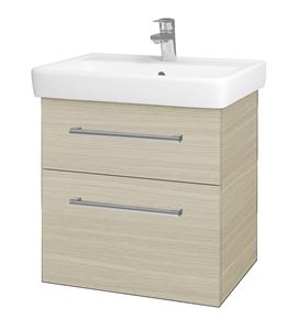DŘEVOJAS Q MAX SZZ2 60 skrinka s umývadlom 60x47,5x56 cm, 2 zásuvky, úchytka chróm, dub