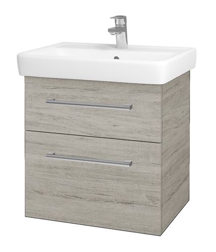 DŘEVOJAS Q MAX SZZ2 60 skrinka s umývadlom 60x47,5x56 cm, 2 zásuvky, úchytka chróm, oregon 61312-T03 Obrázek - Hlavní obrázek