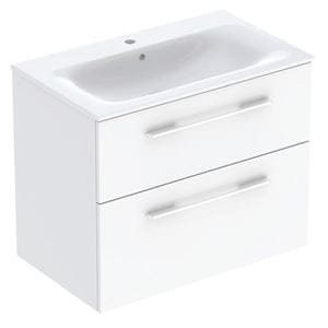 GEBERIT SELNOVA SQUARE skrinka s umývadlom 80x48x65, 2 cm, 2 zásuvky, lesklá biela