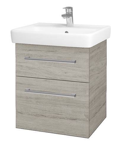 DŘEVOJAS Q MAX SZZ2 55 skrinka s umývadlom 55x47,5x56 cm, 2 zásuvky, úchytka chróm, oregon 61305-T03 Obrázek - Hlavní obrázek