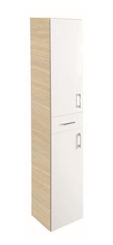 CONCEPT 50 vysoká skrinka 35x35x184 cm, 1 zásuvka, 2 dvierka, pánty vľavo, bielený dub/biela C50.VLBD Obrázek - Hlavní obrázek