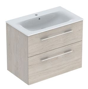 GEBERIT SELNOVA SQUARE skrinka s umývadlom 80x48x65, 2 cm, 2 zásuvky, svetlý orech hickory