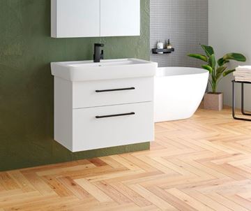 DŘEVOJAS Q MAX SZZ2 55 skrinka s umývadlom 55x47,5x56 cm, 2 zásuvky, úchytka hliník mat, orech 61299-T01 Obrázek - fotka