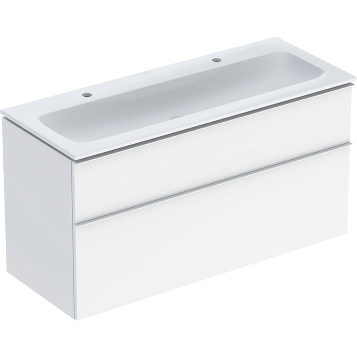 GEBERIT ICON skrinka s umývadlom 120x48x63 cm, 2 zásuvky, KeraTect, lesklá biela