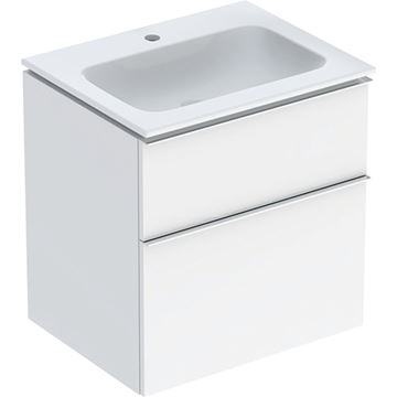 GEBERIT ICON skrinka s umývadlom 60x48x63 cm, 2 zásuvky, lesklá biela