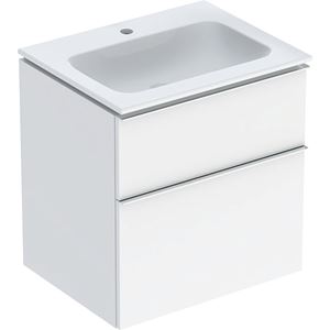 GEBERIT ICON skrinka s umývadlom 60x48x63 cm, 2 zásuvky, lesklá biela