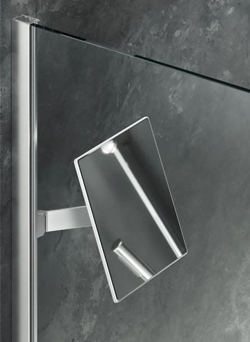 HÜPPE SELECT+ kozmetické zrkadlo 213x213 mm, na sprchovací kút, strieborná SL2301087 Obrázek - Hlavní obrázek