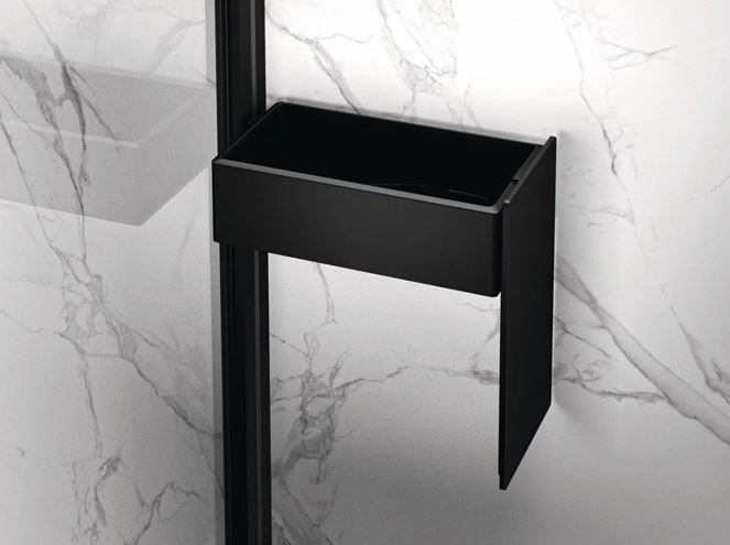 HÜPPE SELECT+ DRYBOX odkládací box s víkem 213 mm, na sprchovací kút, čierna SL2201123 Obrázek - fotka
